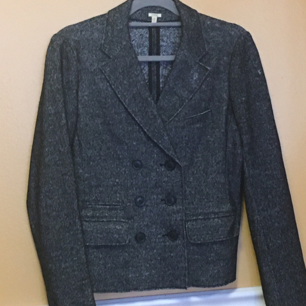 JCrew Black/White Double-breasted blazer